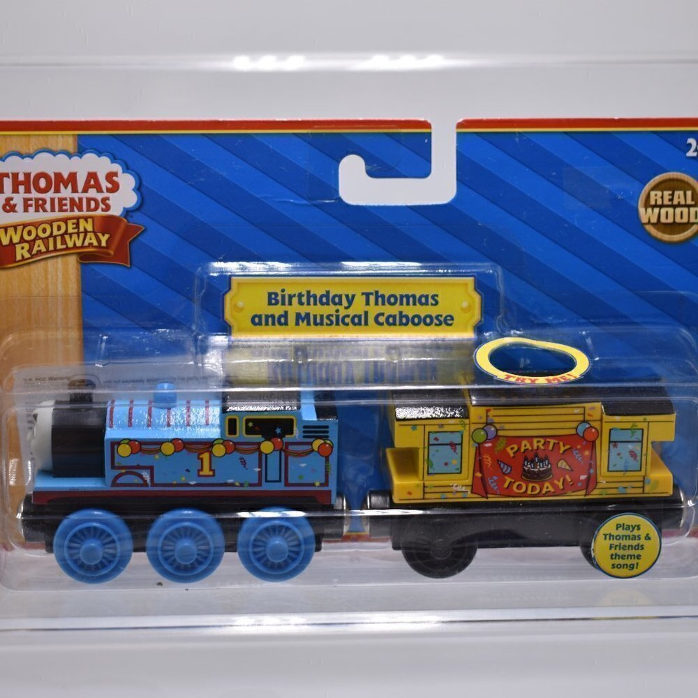 2011 Learning Curve Wooden Thomas Train Birthday Thomas & Musical Caboose! New!